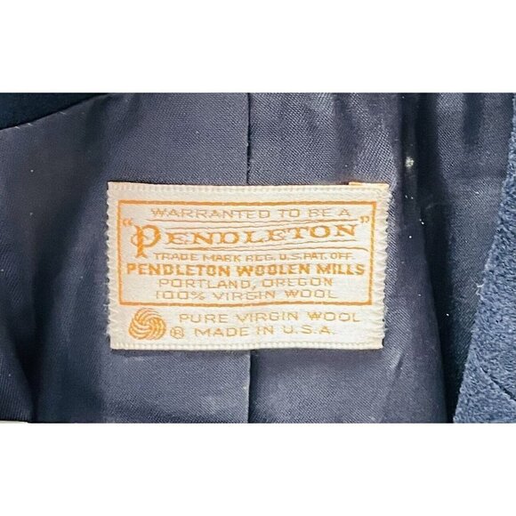 Vintage Pendleton Jacket Womens Size 10 Blue Blazer Button Front Wool - Picture 3 of 3